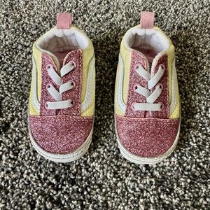 Vans Old Skool Sparkly Glitter Easy On Baby Crib Shoes Size 3